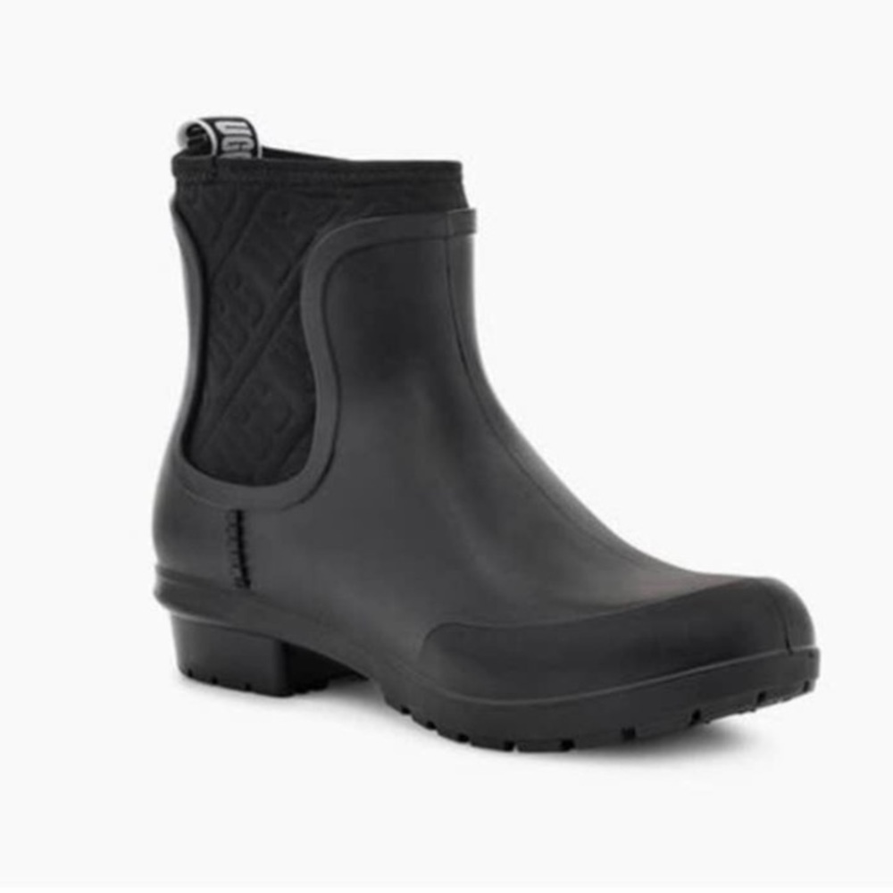 Authentic UGG Black Ankle Rain Boots